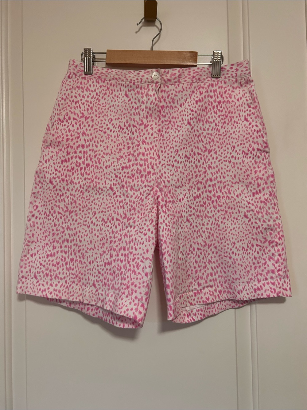 🏌️‍♀️⛳️EP Pro Golf Chic💕 Pink Leopard-Print Bermuda Shorts⛳️🏌🏽‍♀️